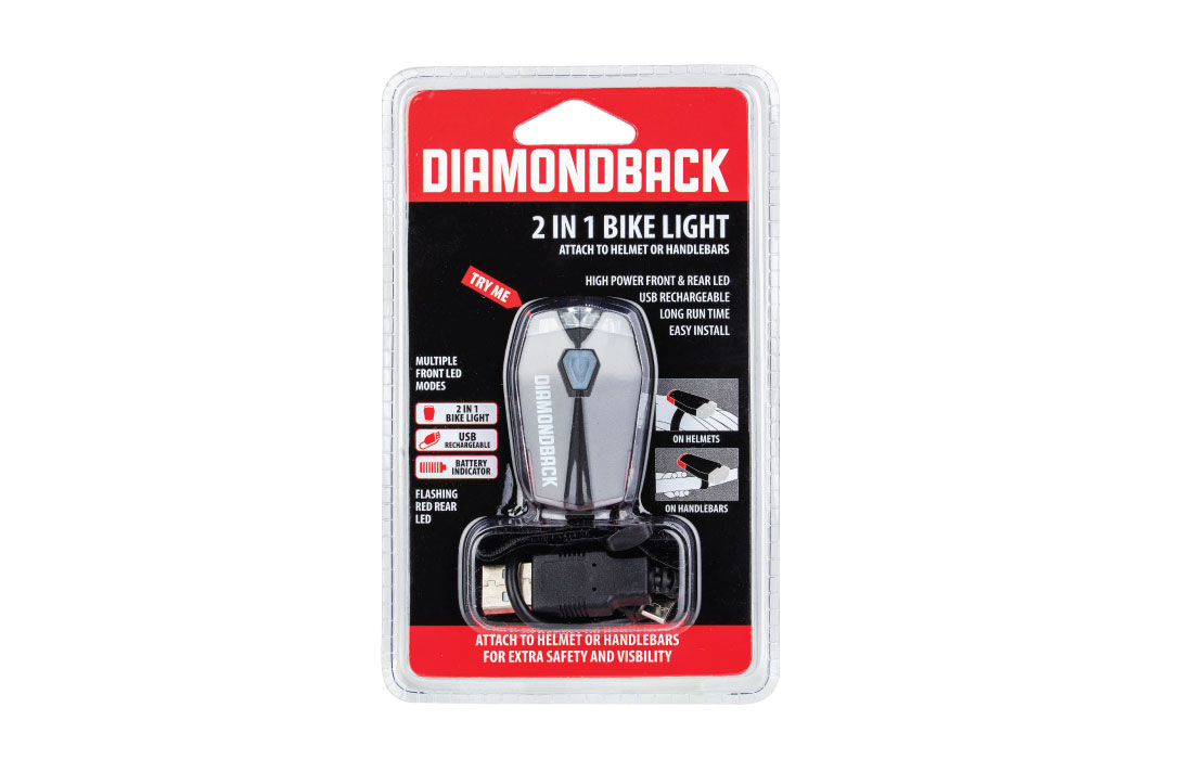 Diamondback Flex Combo Led Bicycle Light Set Red/White/Black Accell North America 77-32-900